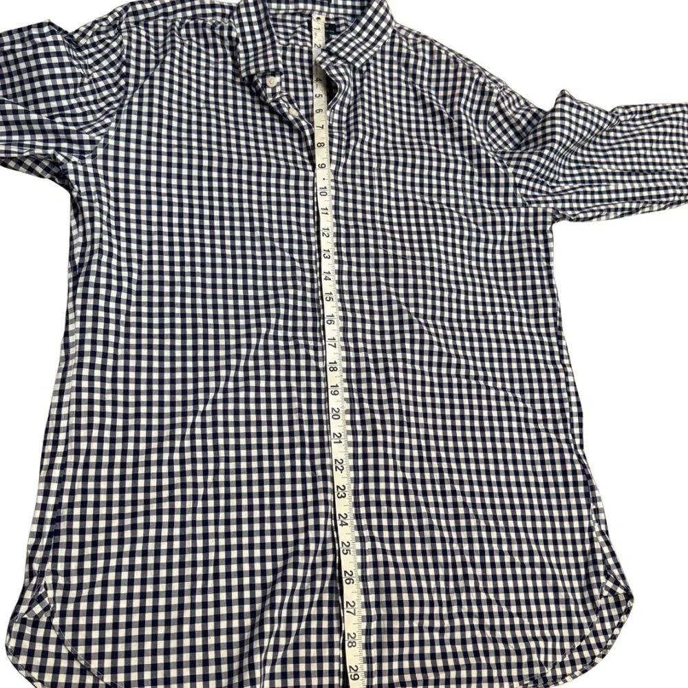 J.Crew Thompson Blue White Gingham Wrinkle Free Shirt‎ Men’s XL